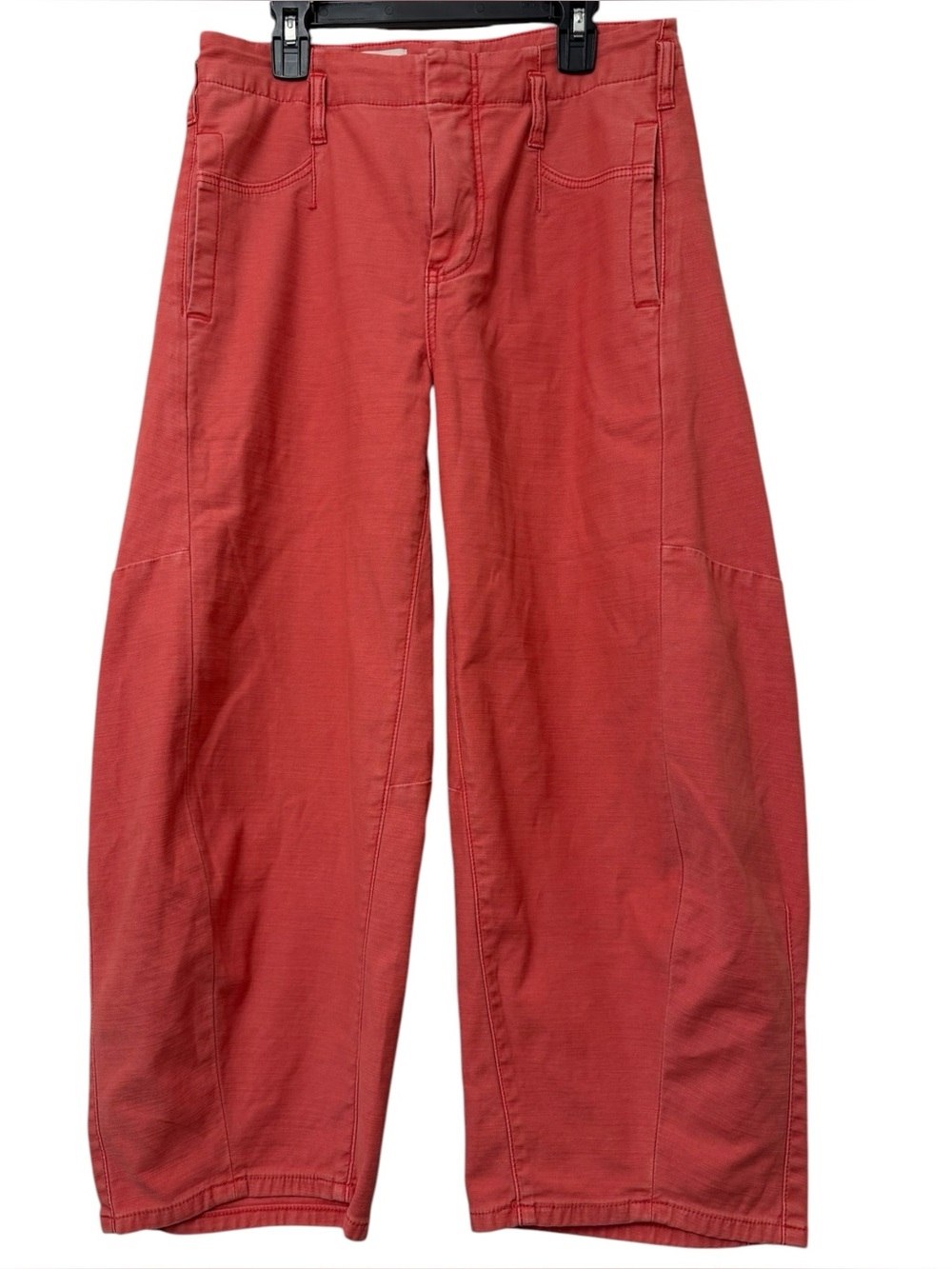 Pilcro Anthropologie The Kenna Mid-Rise Heritage Barrel Jeans Coral - Picture 2 of 6